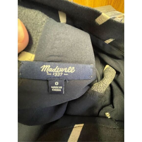 Madewell Dash Black Beige Back Metal Zipper Dress Size 0 - Picture 7 of 9